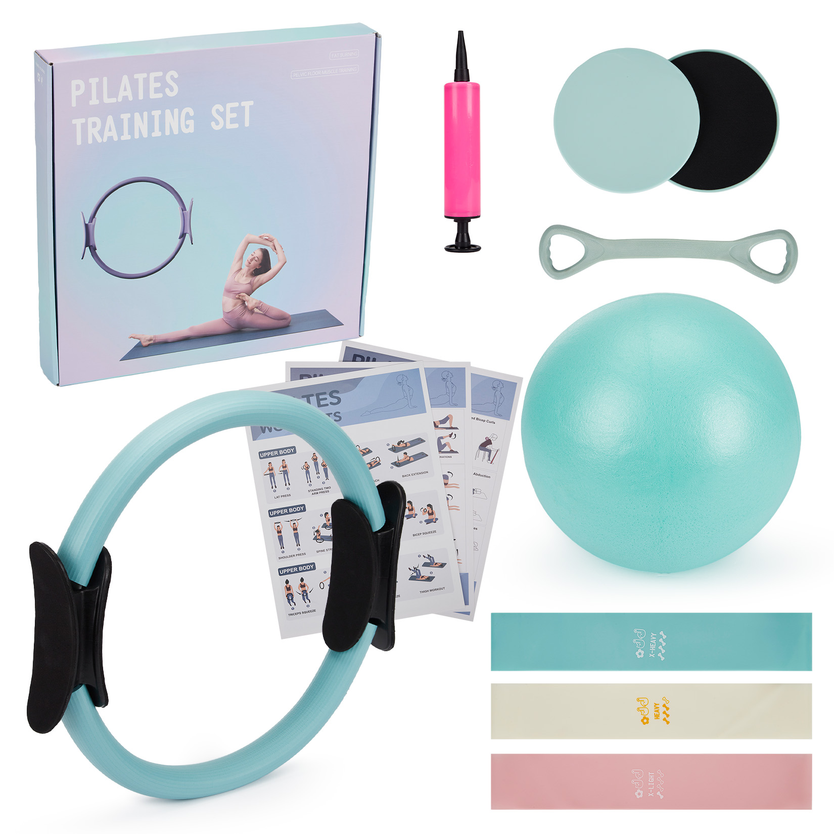 Outdoor Sport Bar - Pilates Training Set, 6-in-1 Pilates Ring,