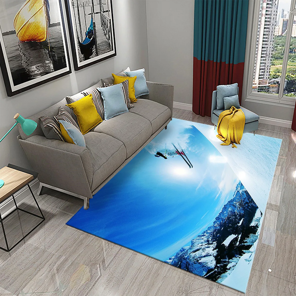 Ski Snow Mountain Theme Carpet - đánh giá và giá Outdoor Sport Flooring