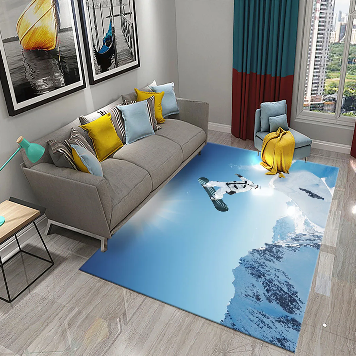 Ski Snow Mountain Theme Carpet - đánh giá và giá Outdoor Sport Flooring
