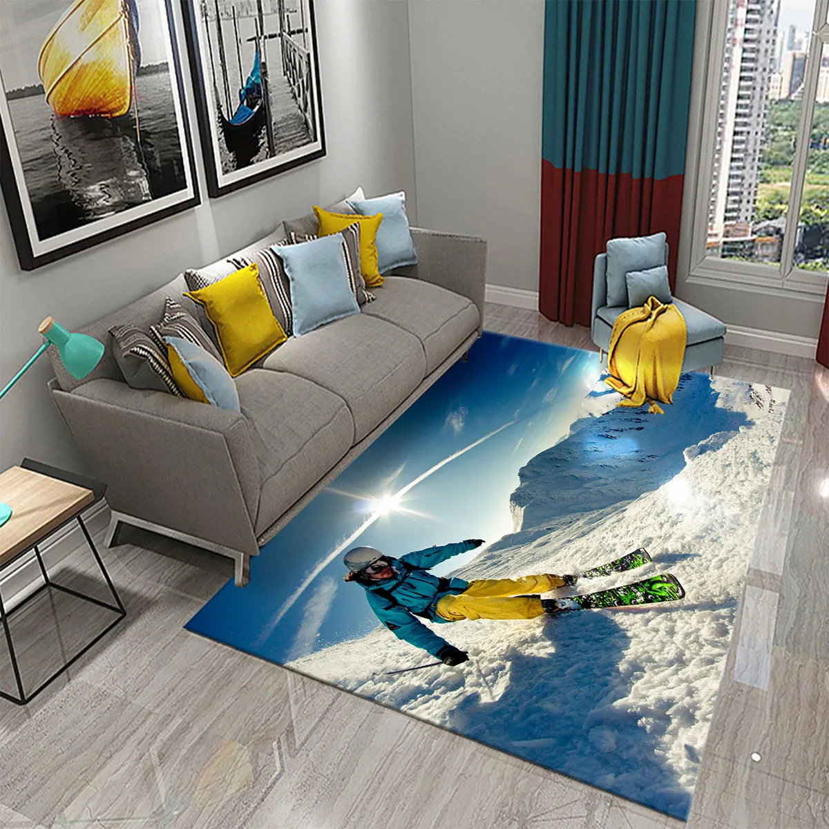 Ski Snow Mountain Theme Carpet - đánh giá và giá Outdoor Sport Flooring